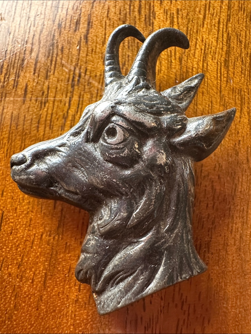 Vintage Goat Head Pewter pin